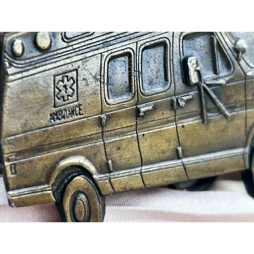 1979 Solid Brass EMS Ambulance Belt Buckle Breitenbach N-39 Made in USA